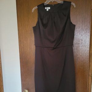 Sleeveless Brown Dress Barn Sheath Dress-size 14